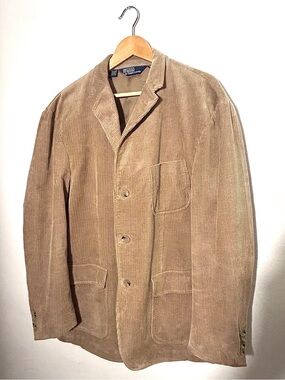 Polo Ralph Lauren Vintage Men's Corduroy Sport Coat in Light Tan Camel